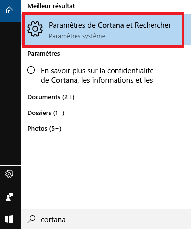 désactiver Cortana après la dernière mise à jour Windows 10